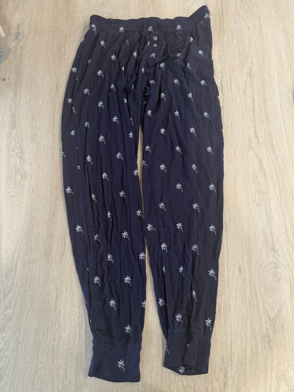 Gap Body Modal Palm Tree Jogger Lounge Pants Pajama Cool Navy Tropical Size S
